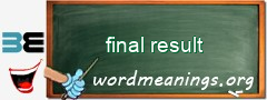 WordMeaning blackboard for final result
